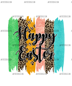 Happy Easter Leopard Paint DTF Transfer