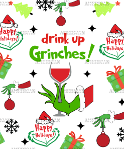 Happy Holiday Drinks UV DTF Transfer