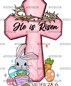 He Is Risen Bunny DTF Transfer