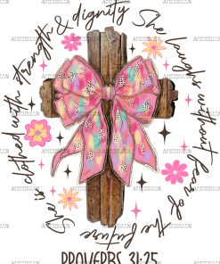 He Is Risen Cross With Bow-3 DTF Transfer