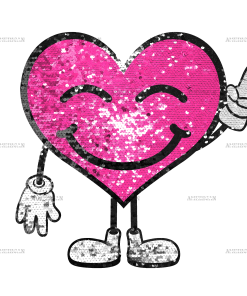 Smiley Heart Patch (Large/Sequin)