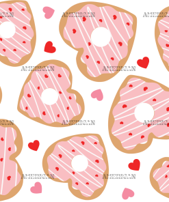 Heart Donuts Valentine-1 UV DTF Transfer