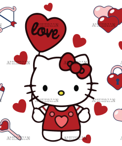 Hello Kitty Love UV DTF Transfer
