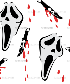 Horror Skull And Knife UV DTF Transfer