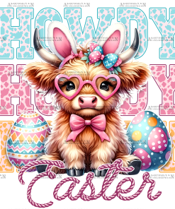 Howdy Easter Cow DTF Transfer