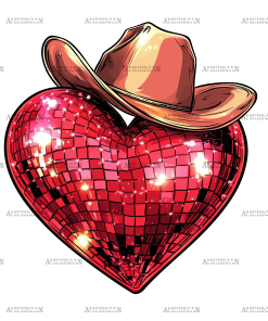 Howdy Heart Disco DTF Transfer