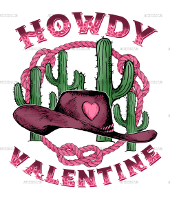 Howdy Valentine Cactus DTF Transfer
