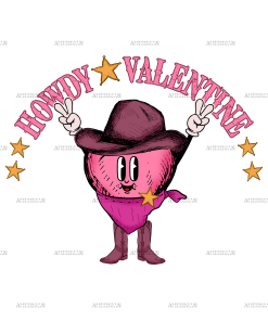 Howdy Valentine Heart DTF Transfer