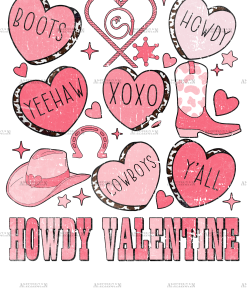 Howdy Valentine Heart Candies DTF Transfer
