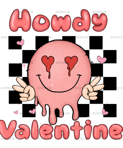 Howdy Valentine Smiley DTF Transfer