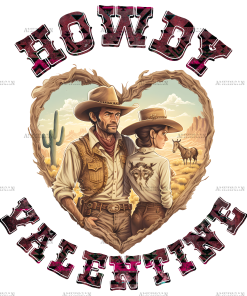 Howdy Valentine Western Love DTF Transfer