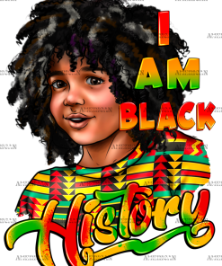 I Am Black History Afro Kid DTF Transfer