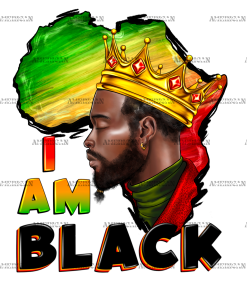 I Am Black King Juneteenth DTF Transfer