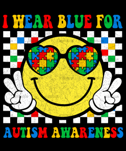 I Wear Blue For Autism Awareness DTF Transfer