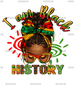 I am Black History Messy Bun DTF Transfer