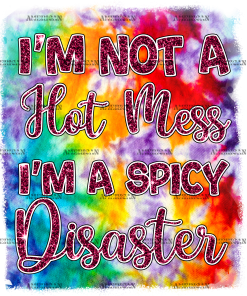 I'm Not A Hot Mess I'm A Spicy Disaster DTF Transfer