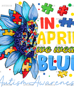 In April We Wear Blue-9 DTF Transfer