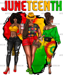 Juneteenth Black Woman African Map DTF Transfer