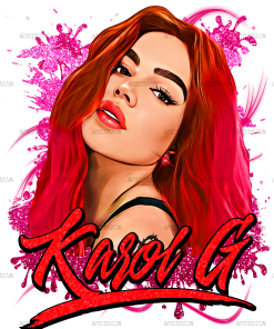 Karol G Red Dtf Transfer