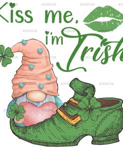 Kiss Me I'm Irish Gnome DTF Transfer
