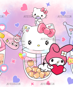 Kitty Kuromi And My Melody Cups UV DTF Transfer