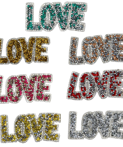 Love Word Rhinestone Patch