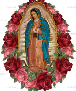 Lady Of Guadalupe Rose Frame Dtf Transfer