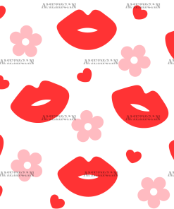 Lips Flower UV DTF Transfer
