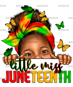 Little Miss Juneteenth Afro Girl DTF Transfer