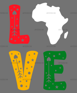 Love Africa Map-2 DTF Transfer