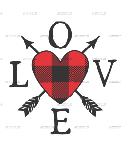 Love Arrows Plaid DTF Transfer