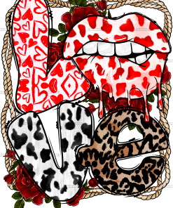 Love Lips Valentine DTF Transfer