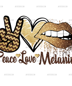 Love Peace Melanin Lips DTF Transfer