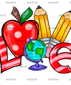 Love Pencils DTF Transfer