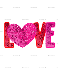 Love Red Pink DTF Transfer