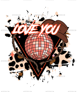 Love You Western DTF Transfer