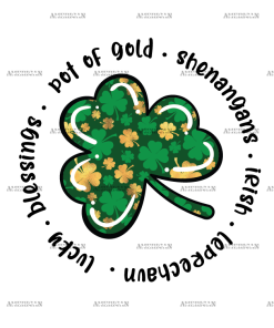 Lucky Blessings Clover DTF Transfer