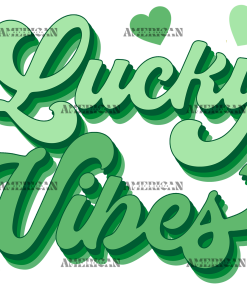Lucky Vibes Hearts UV DTF Transfer