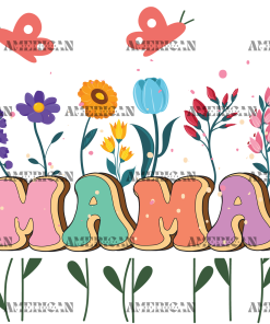Mama Colorful Flowers UV DTF Transfer