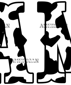 Mama Cowprint Black DTF Transfer