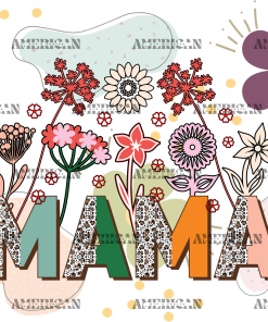 Mama Groovy Flowers UV DTF Transfer