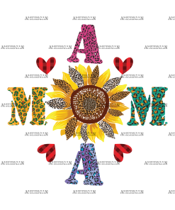 Mama Sunflower Hearts DTF Transfer