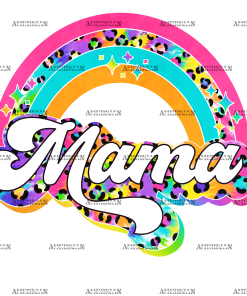 Mama Tiedye Leopard Rainbow DTF Transfer