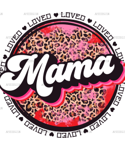 Mama Valentines Grunge Circle DTF Transfer