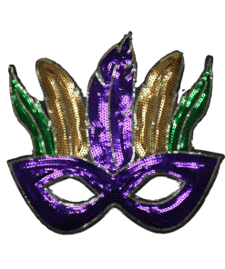 Mardi Gras Mask Patch (Large/Sequin)