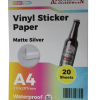 A4 Waterproof Matte Silver Vinyl Sticker Paper For Inkjet Printer 20 Sheets