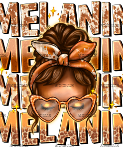 Melanin Mess Bun Girl DTF Transfer