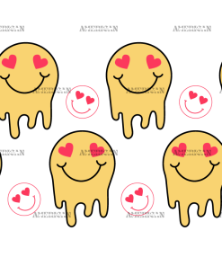 Melting Smiley Love-1 UV DTF Transfer