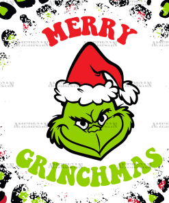 Merry Grinchmas Leopard UV DTF Transfer