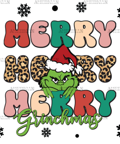 Merry Merry Merry Grinchmas UV DTF Transfer